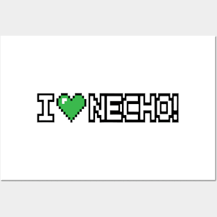 I Love Necho System 8 Bit Heart Posters and Art